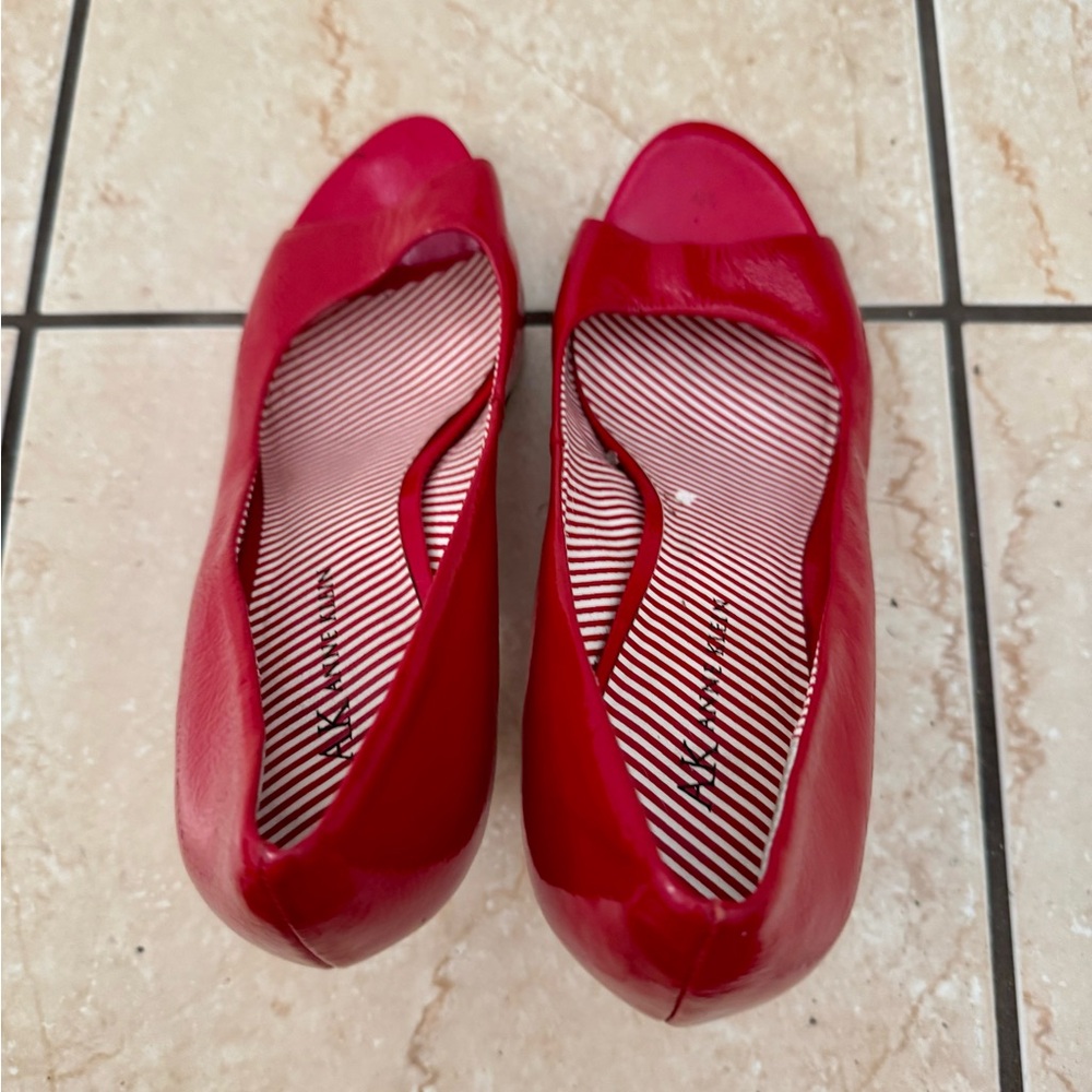 Red Peep Toe Women's Shoes